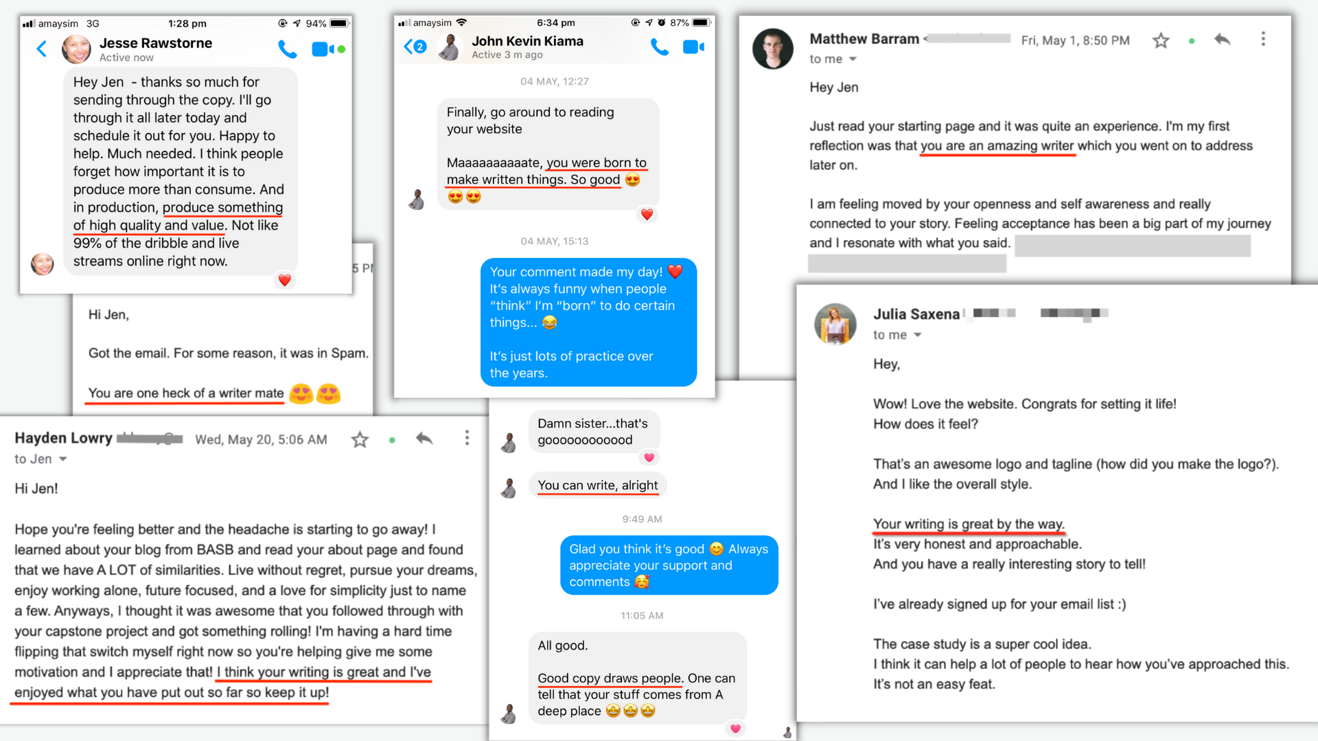 Writing Feedback Collage Writing Feedback Collage
